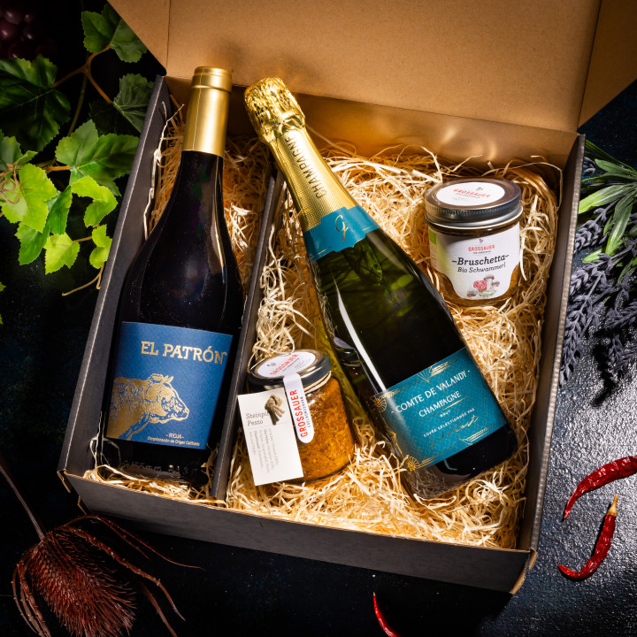 Wein- und Spezialitätenbox „Lass dich verführen!“